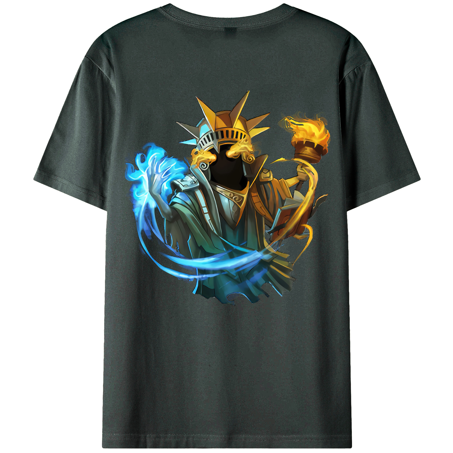 （画像用） リーグ・オブ・レジェンド League of Legends LOL 綿100％ メンズ半袖Tシャツ（バックプリント） 通気性